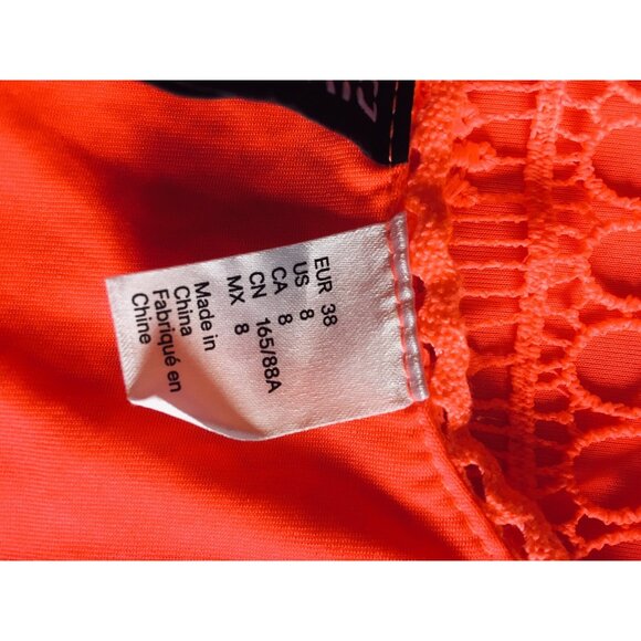 Divided  Women Dress Red Open Back  Lace Mini Lined Sleeveless Size 8 - Picture 4 of 5